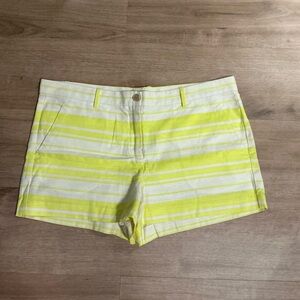 Gap Striped fluorescent yellow and White Women's Shorts